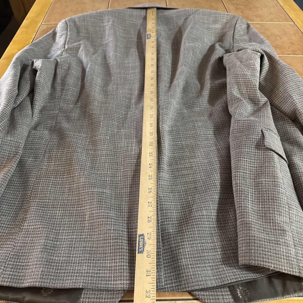 LRL Ralph Lauren Brown Tweed Weave Plaid Blazer Sport Coat Jacket 46L Black Labe - Picture 12 of 12